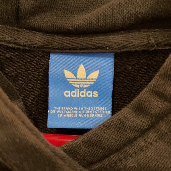 Very Nice Adidas Youth Hooded Black Pullover Sweatshirt, Unisex. - Picture 7 of 7